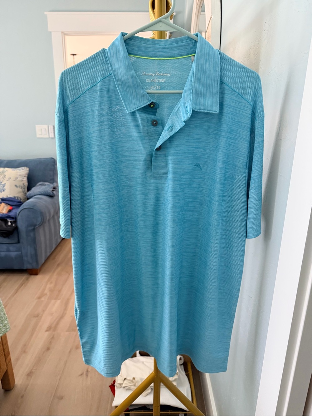 Tommy Bahama Turquoise Short-Sleeve Polo Shirt